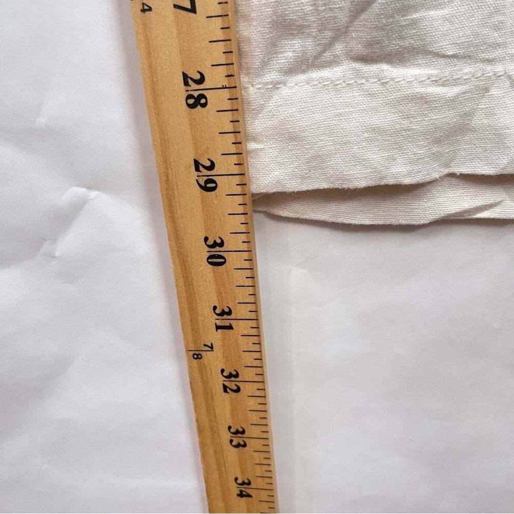 Beau Dawson White Linen Elastic Waistband Trousers Loungewear Beachy Pants Sz. M - Picture 14 of 16